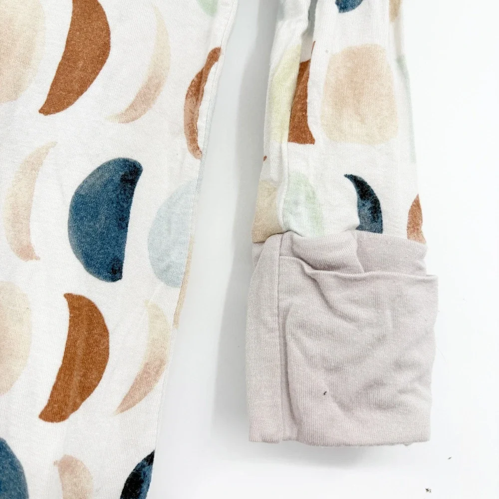 Little Sleepies Baby Luna Neutral Crescent Moon Phase Zippy Sleeper Size 3-6M